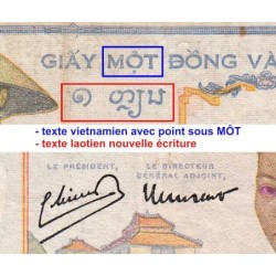 Indochine Française - Pick 54d - 1 piastre - Série H.10798 - 1949 - Etat : B