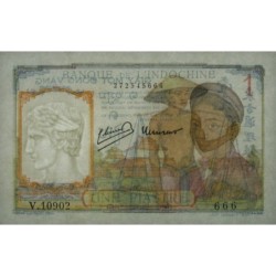 Indochine Française - Pick 54d - 1 piastre - Série V.10902 - 1949 - Etat : SUP