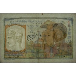 Indochine Française - Pick 54d - 1 piastre - Série E.10936 - 1949 - Etat : TTB