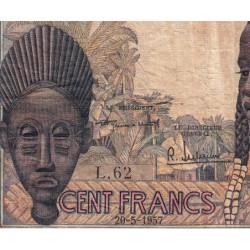 AOF - Pick 46_2 - 100 francs - Série L.62 - 20/05/1957 - Etat : B+