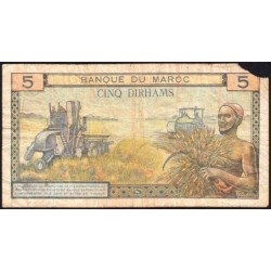 Maroc - Pick 53d - 5 dirhams - Série L.28 - 1966 - Etat : B-