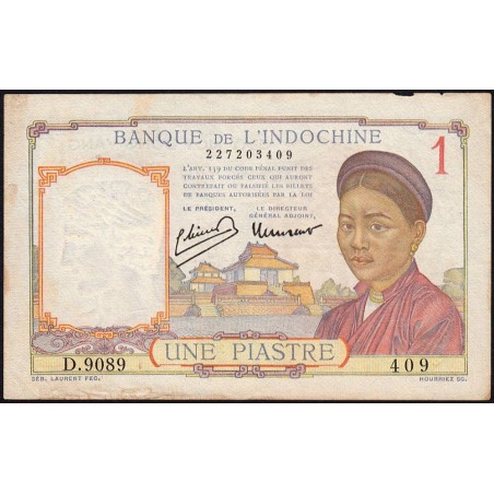 Indochine Française - Pick 54e - 1 piastre - Série D.9089 - 1949 - Etat : TB+