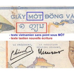 Indochine Française - Pick 54e - 1 piastre - Série S.9144 - 1949 - Etat : TTB+