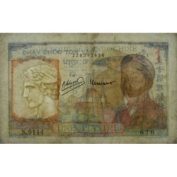 Indochine Française - Pick 54e - 1 piastre - Série S.9144 - 1949 - Etat : TTB+