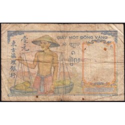 Indochine Française - Pick 54e - 1 piastre - Série R.9261 - 1949 - Etat : B