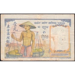 Indochine Française - Pick 54e - 1 piastre - Série D.9488 - 1949 - Etat : TB-