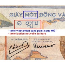 Indochine Française - Pick 54e - 1 piastre - Série D.9488 - 1949 - Etat : TB-