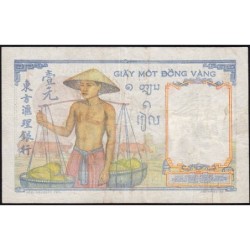 Indochine Française - Pick 54e - 1 piastre - Série O.9505 - 1949 - Etat : TTB