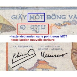 Indochine Française - Pick 54e - 1 piastre - Série O.9505 - 1949 - Etat : TTB