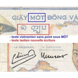 Indochine Française - Pick 54e - 1 piastre - Série U.9615 - 1949 - Etat : TB+