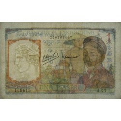 Indochine Française - Pick 54e - 1 piastre - Série U.9615 - 1949 - Etat : TB+