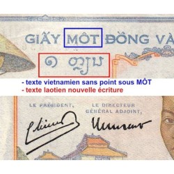 Indochine Française - Pick 54e - 1 piastre - Série J.9760 - 1949 - Etat : TTB-