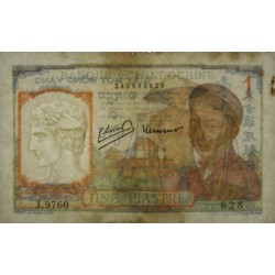 Indochine Française - Pick 54e - 1 piastre - Série J.9760 - 1949 - Etat : TTB-