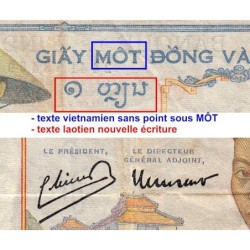 Indochine Française - Pick 54e - 1 piastre - Série J.9799 - 1949 - Etat : TB