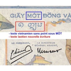 Indochine Française - Pick 54e - 1 piastre - Série B.9965 - 1949 - Etat : TTB+