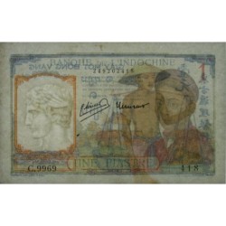 Indochine Française - Pick 54e - 1 piastre - Série C.9969 - 1949 - Etat : TTB+
