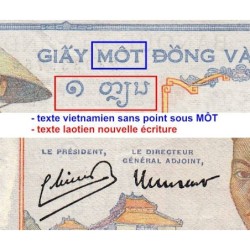 Indochine Française - Pick 54e - 1 piastre - Série P.9974 - 1949 - Etat : SUP