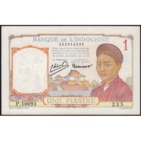 Indochine Française - Pick 54e - 1 piastre - Série P.10093 - 1949 - Etat : SPL