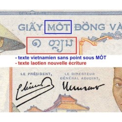 Indochine Française - Pick 54e - 1 piastre - Série P.10093 - 1949 - Etat : SPL