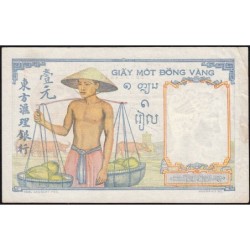 Indochine Française - Pick 54e - 1 piastre - Série K.10144 - 1949 - Etat : TTB+