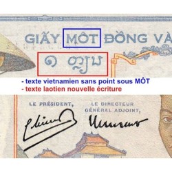 Indochine Française - Pick 54e - 1 piastre - Série K.10144 - 1949 - Etat : TTB+