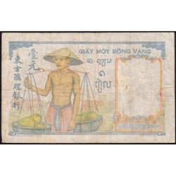 Indochine Française - Pick 54e - 1 piastre - Série P.10163 - 1949 - Etat : TB-