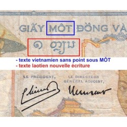 Indochine Française - Pick 54e - 1 piastre - Série P.10163 - 1949 - Etat : TB-