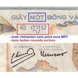 Indochine Française - Pick 54e - 1 piastre - Série M.11083 - 1949 - Etat : TB+