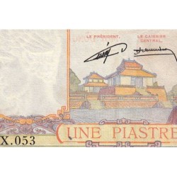 Indochine Française - Pick 92 - 1 piastre - Série X.053 - 1953 - Etat : SUP