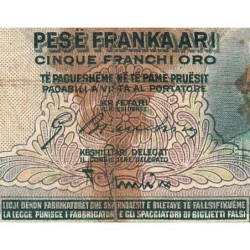 Albanie - Pick 2b - 5 franka ari - Série O - 1932 - Etat : AB