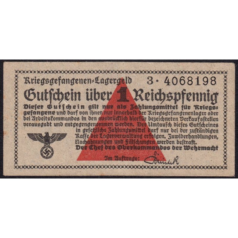 Allemagne - Camp de prisonniers WW2 - 1 reichspfennig - Série 3 - 1939/1940 - Etat : SUP