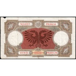 Albanie - Pick 7 - 20 franga - Série C23 - 1939 - Etat : TTB-