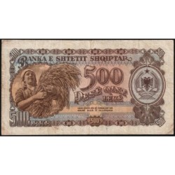 Albanie - Pick 31a - 500 lekë - Série PO - 1957 - Etat : TB