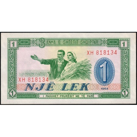 Albanie - Pick 33a - 1 lek - Série XH - 1964 - Etat : NEUF