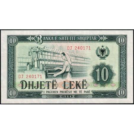 Albanie - Pick 36a - 10 lekë - Série DJ - 1964 - Etat : NEUF