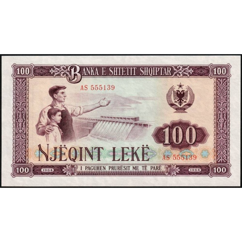 Albanie - Pick 39a - 100 lekë - Série AS - 1964 - Etat : SPL+