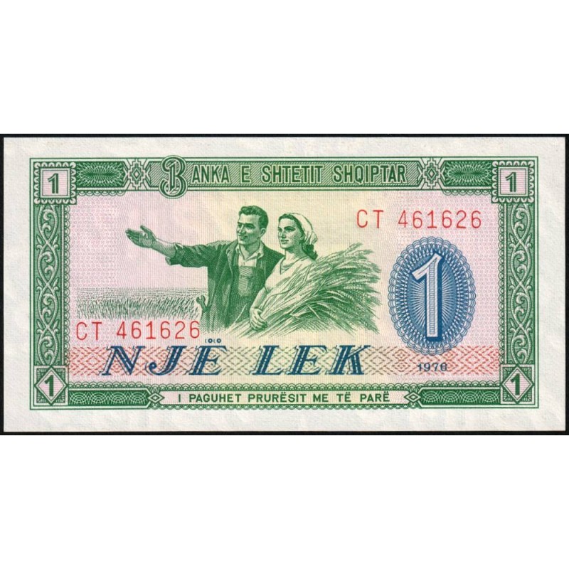 Albanie - Pick 40a - 1 lek - Série CT - 1976 - Etat : NEUF