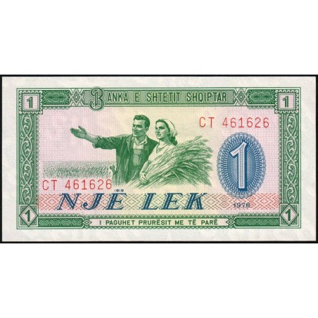 Albanie - Pick 40a - 1 lek - Série CT - 1976 - Etat : NEUF