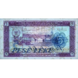 Albanie - Pick 42a - 5 lekë - Série OG - 1976 - Etat : NEUF
