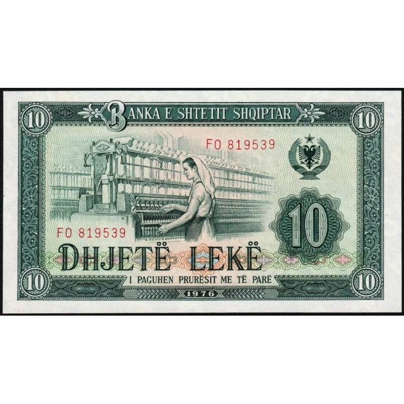 Albanie - Pick 43a - 10 lekë - Série FO - 1976 - Etat : NEUF