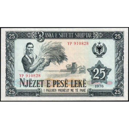 Albanie - Pick  44a - 25 lekë - Série YP - 1976 - Etat : NEUF