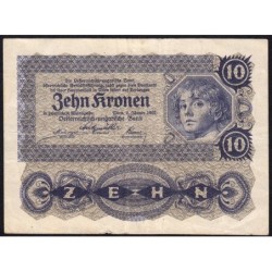 Autriche - Pick 75 - 10 kronen - Série 1014 - 02/01/1922 - Etat : TTB