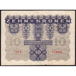 Autriche - Pick 75 - 10 kronen - Série 1014 - 02/01/1922 - Etat : TTB