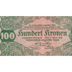 Autriche - Pick 77 - 100 kronen - Série 1027 - 02/01/1922 - Etat : TTB
