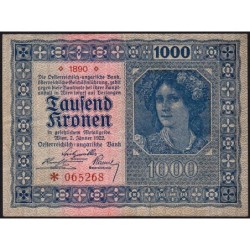 Autriche - Pick 78_1 - 1'000 kronen - Série 1890 - 02/01/1922 - Etat : TTB