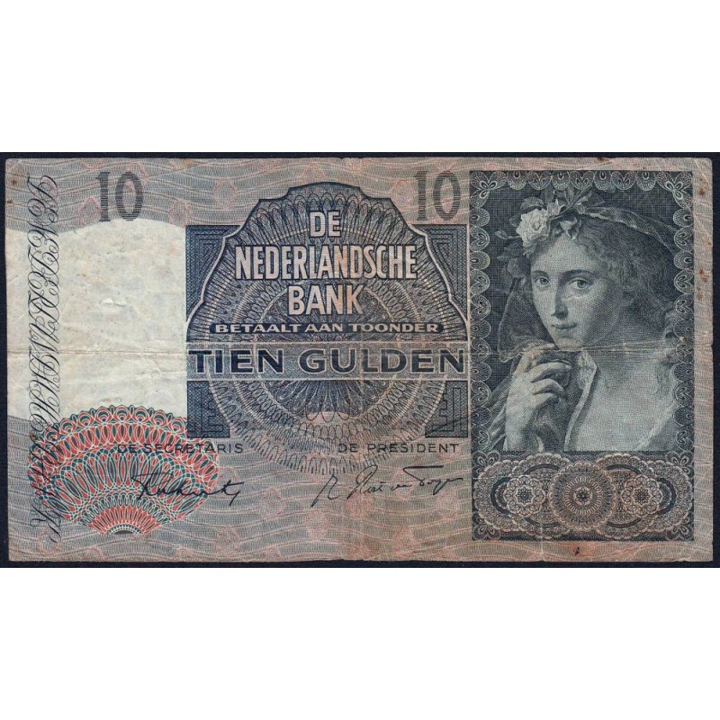 Hollande - Pick 56b - 10 gulden - Série 4 AV - 26/07/1941 - Etat : TB-