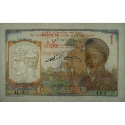 Indochine Française - Pick 92 - 1 piastre - Série G.281 - 1953 - Etat : SPL