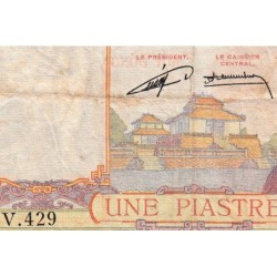 Indochine Française - Pick 92 - 1 piastre - Série V.429 - 1953 - Etat : TB-