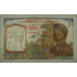 Indochine Française - Pick 92 - 1 piastre - Série Q.565 - 1953 - Etat : pr.NEUF