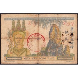 Indochine Française - Pick 55a - 5 piastres - Série K.281 - 1936 - Etat : B-